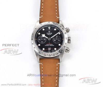 TW Copy Tudor Heritage Black Bay Chrono Leather Watch Price - M79350-0005 41mm 7750 Men's Automatic
